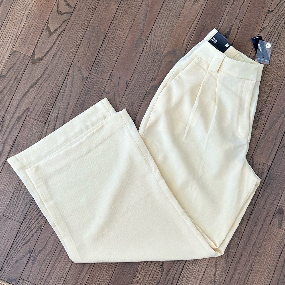 NWT Butter Yellow Express Wide-Leg Trousers